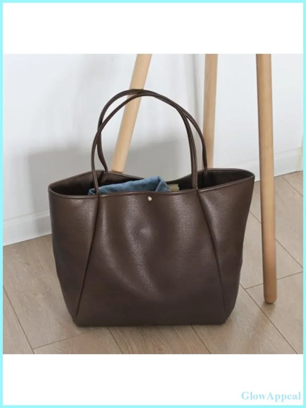 Oversize Pu Leather Tote Shopper Handbag Travel Weekender